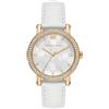 Michael Kors Corey - Orologio da donna al quarzo, movimento a tre lancette con cinturino in lega o pelle, Bianco panna, 38 mm, cinghia