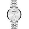 Emporio Armani Orologio Uomo, movimento al quarzo, cassa in acciaio inossidabile da 40 mm con bracciale in acciaio inossidabile, AR1819, Tono argento