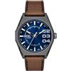 Diesel Orologio da uomo Scraper movimento al quarzo/3 lancette cassa 44mm con cinturino in pelle DZ2189