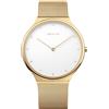 BERING Orologio da donna al quarzo Movement - Ultra Slim Collection con acciaio inossidabile e vetro zaffiro 18440-334 - 3 ATM, oro/bianco, 40 mm, Classico