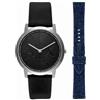 Armani Exchange Orologio da uomo, movimento al quarzo a due lancette e cassa da 40 mm con cinturino in acciaio inossidabile o in pelle, Set nero