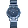 BERING Solar 19535-797 Orologio da polso da donna, cassa in acciaio inox blu da 35 mm, quadrante blu, cinturino in acciaio inox con elementi in ceramica, 3 ATM
