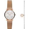 Armani Exchange Orologio da donna a due lancette, cassa in acciaio inossidabile oro rosa da 28 mm con bracciale in acciaio inossidabile, AX7121, Tono oro rosa