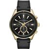 Armani Exchange orologio per uomo, movimento cronografo e cassa orologio per 46 mm con cinturino in acciaio inossiorologio perbile, pelle o silicone, Nero e oro