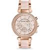 Michael Kors Parker orologio al quarzo cronografo con cinturino in acciaio color oro rosa cinturino con maglie centrali in acetato blush da donna MK5896