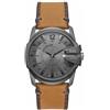 Diesel Orologio Master Chief da uomo, movimento a tre lancette, cassa in acciaio inossidabile Gunmetal da 43 mm con cinturino in pelle, DZ1964