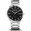 BERING 15239-772 Reloj Solar para Hombre con Caja de Titanio de 39 mm con Acabado Plateado y Esfera Negra, Brazalete Detalles de Titanio, Resistencia al Agua de 10 ATM, 13940-508