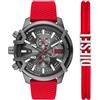 Diesel Orologio Analogico al Quarzo Uomo con Cinturino in Silicone DZ4673SET