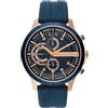 ARMANI Exchange Chronograph maschile al quarzo con braccialetto ax2440, Tono oro rosa e blu scuro