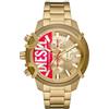 Diesel Orologio Griffed da uomo, movimento cronografo, cassa in acciaio inox placcato oro 48 mm con bracciale in acciaio inox, DZ4595