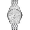 Emporio Armani Orologio Analogico Automatico Uomo con Cinturino in Acciaio Inossidabile AR60076, Argento chiaro