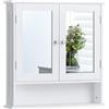Bath Vida Home Discount mobiletto da Bagno a Doppia Anta, con Specchio, d Parete, Bianco