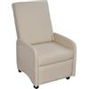 vidaXL Poltrona Reclinabile Crema in Similpelle