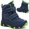 KADVA Doposci per Bambini SNOWEY Taglia 28-40 EU Colore Blu Navy-Verde/Fucsia Scarpe Invernali Impermeabili e Traspiranti per Bambini Suola Antiscivolo e Punta Rinforzata Protezione da Neve e Gelo