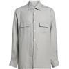 KITON - Camicia in lino - Grigio chiaro