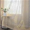 TERLYTEX - Tende trasparenti dorate, lunghe 228,5 cm, 2 pannelli, con glitter scintillanti, metallizzate, per soggiorno e privacy, con occhielli, 132 x 228,5 cm, color oro / tortora