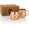 DE-AARTICO Tazze da Moscow Mule in rame da 473 ml, adatte al contatto con gli alimenti. Set regalo perfetto per gli amanti dei cocktail, per il bar di casa e per le feste. (2, Rame)
