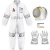 IDOTTA Costume da astronauta per bambini, tuta spaziale, con elmetto da astronauta, guanti e biglietto con nome, set di costumi per bambini