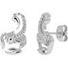 AMOR - Orecchini Unisex Donna Uomo in Acciaio inox - Argentato - Orecchino a Perno a Segno Zodiacale Scorpione - AMR-E0088