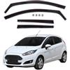 J&J AUTOMOTIVE GP Deflettori per Ford Fiesta 6 5-Porte Berlina 2008-2017 | 4 deflettori GP per Ford Fiesta 6 5-Porte Berlina, policarbonato flessibile, finitura nera, canale del finestrino.