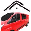 J&J AUTOMOTIVE GP Deflettori per Ford Transit Custom 2 2012-2023, 2 pezzi | 2 deflettori GP per Ford Transit Custom 2/4-Porte, policarbonato flessibile, finitura nera, canale del finestrino.