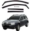J&J AUTOMOTIVE GP Deflettori per Dacia Duster 2010-2017, 4 pezzi | 4 deflettori GP per Dacia Duster, policarbonato flessibile, finitura nera, canale del finestrino.