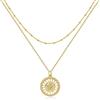Jenosy Collana Ruota Pendente Donna Regalo Delicata a Più File Catena Personalizzata Collana da Donna Oro 18K Placcata Gioielli di Moda per Donne Ragazze