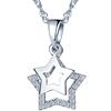 Yumilok, collana con ciondolo doppio a forma di stella in argento Sterling 925 e con zirconi, per donne e ragazze, color oro rosa e argento e argento, colore: argento, cod. Y30038