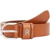 Tommy Hilfiger Donna Cintura Essential Effortless 2,5 cm Cintura in Pelle, Marrone (Cognac), 80 cm