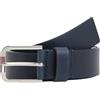 Tommy Jeans Uomo Cintura Austin 3,5 cm Cintura in Pelle, Blu (Dark Night Navy), 80 cm