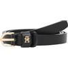 Tommy Hilfiger Donna Cintura Essential Effortless 1,5 cm Cintura in Pelle, Nero (Black), 75 cm
