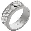 Emporio Armani Anello a fascia da donna in acciaio con cristalli incastonati, EGS3091040, 8, Argento vecchio