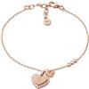Emporio Armani Bracciale donna in argento con chiusura a moschettone o a cursore, Rosa pesca