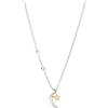 Fossil Collana Da Donna, Lunghezza Totale: 420 mm + 50 mm A 2 Toni, Oro, Argento, Cz, Argento Sterling, JFS00432998