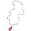 Diesel Collana Da Uomo Con Piastrine Singole, Lunghezza: 550-600 mm, Larghezza: 14,8 mm, Altezza: 26 mm Collana In Acciaio Inox Argento, DX1368040