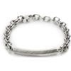 Fossil Bracciale da uomo in acciaio inossidabile con chiusura a moschettone, tonalità argento, Grigio brillante
