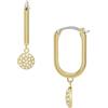 Fossil Orecchini a cerchio Sadie Glitz Disc da donna, acciaio inossidabile placcato oro, JF04546710