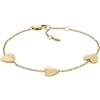 Fossil Bracciale a catena sottile da donna in acciaio inox con chiusura a moschettone, Oro chiaro
