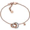 Emporio Armani Bracciale da donna in acciaio inossidabile o ottone con chiusura a moschettone in tonalità oro rosa