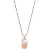 Emporio Armani collana da donna in acciaio inossidabile con chiusura a moschettone, Rosa corallo