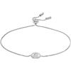 Fossil Bracciale da donna in argento Sterling con chiusura ad anello a molla, Argento e bianco