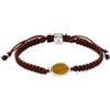 Fossil Bracciale da uomo in acciaio inox color argento JF04853040, Eine Grösse, Acciaio inossidabile, Nessuna pietra preziosa, Rosso Scuro