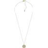 Fossil Collana da donna in acciaio inossidabile con chiusura a moschettone, tono oro, con ciondolo rotondo