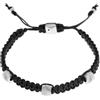 Fossil Bracciale da uomo, Bracciale in acciaio inossidabile e pelle con chiusura scorrevole, Nero (Black)