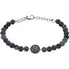 Diesel Bracciale da uomo Beads Agata nera DX1464040, Length: 190mm, Width: 11mm, Height: 11mm, Black Agate, Senza Gemstone