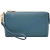 Fossil Portafoglio in pelle o poliestere da donna, 19.05 cm L x 3.81 cm W x 11.43 cm H, Bleu sarcelle