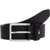Tommy Hilfiger Uomo Cintura Oliver con Bandiera in Pelle, Blu (Space Blue), 80 cm