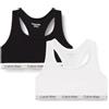 Calvin Klein Bambina Bralette Confezione da 2 con Fascia con Logo, Rosa (Pvhblack/Brightwhite), 10-12 Ans