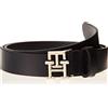 Tommy Hilfiger Donna Cintura TH Logo 2.5 Cintura in Pelle, Blu (Space Blue), 90 cm