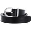 Calvin Klein Donna Cintura Ck Must Metal Loop 2.5 cm Cintura in Pelle, Nero (Ck Black), 70 cm